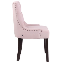 Lot de 4 chaises de salle à manger Aberdeen en velours rose antique