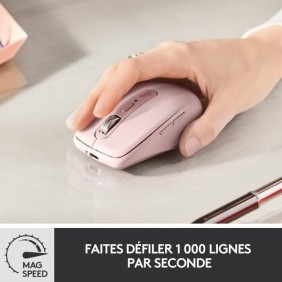 Souris ergonomique - Sans fil - Logitech - MX Anywhere 3 - Rose