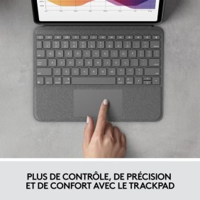 Etui clavier pour iPad - 4 et 5ieme gen - LOGITECH - FOLIO TOUCH IPAD AIR - Gris