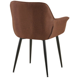 Chaise de salle à manger Roseville en tissu marron