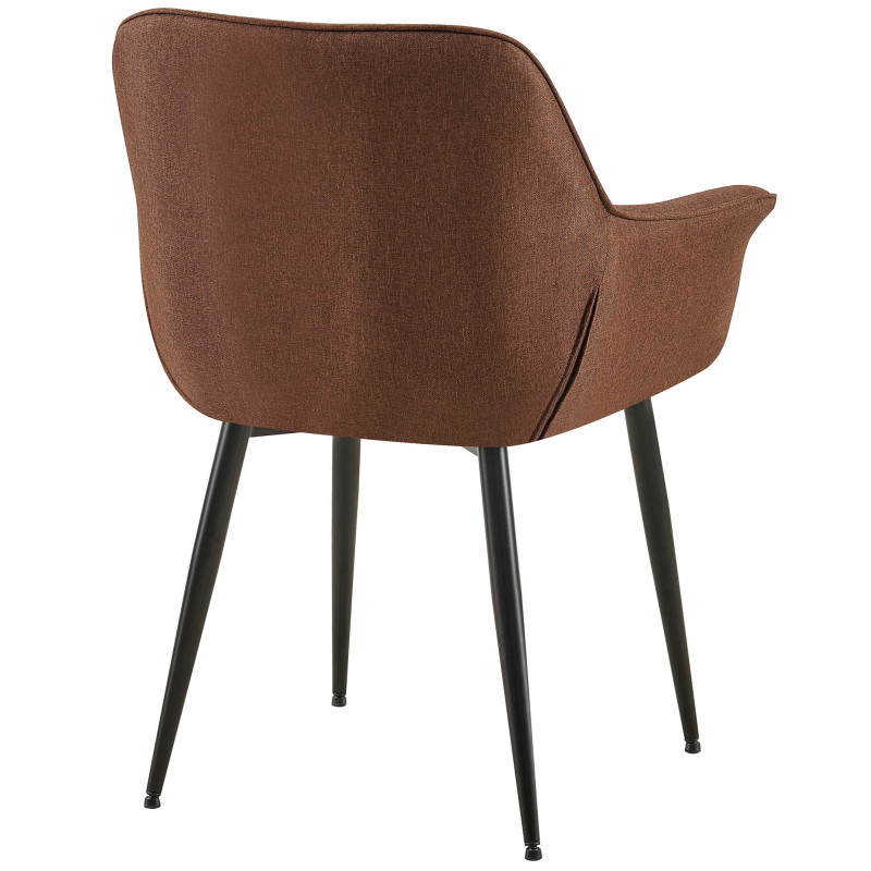 Chaise de salle à manger Roseville en tissu marron