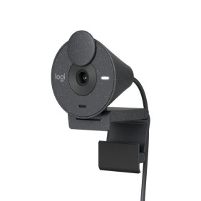 Webcam - Full HD 1080p - Logitech - Brio 300 - Microphone intégré avec réduction de bruit - Obstrurateur - Graphite