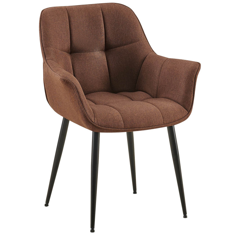 Chaise de salle à manger Roseville en tissu marron
