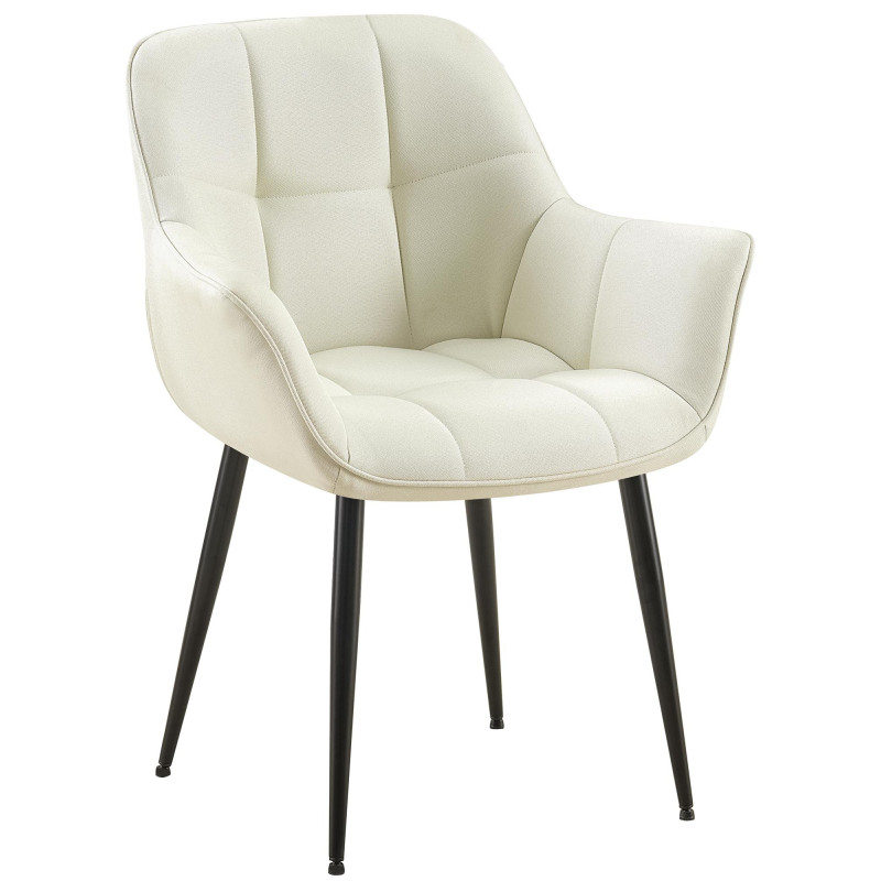 Chaise de salle à manger Roseville en tissu crème