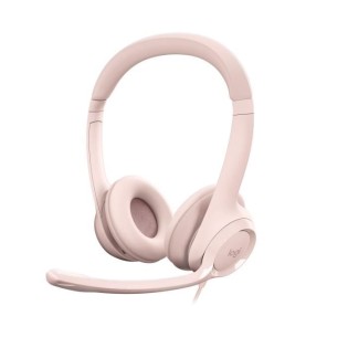 Casque - Filaire - Logitech - H390 - Stéréo, Microphone intégré, Antibruit - Rose