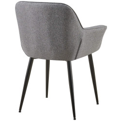 Chaise de salle à manger Roseville, tissu gris foncé