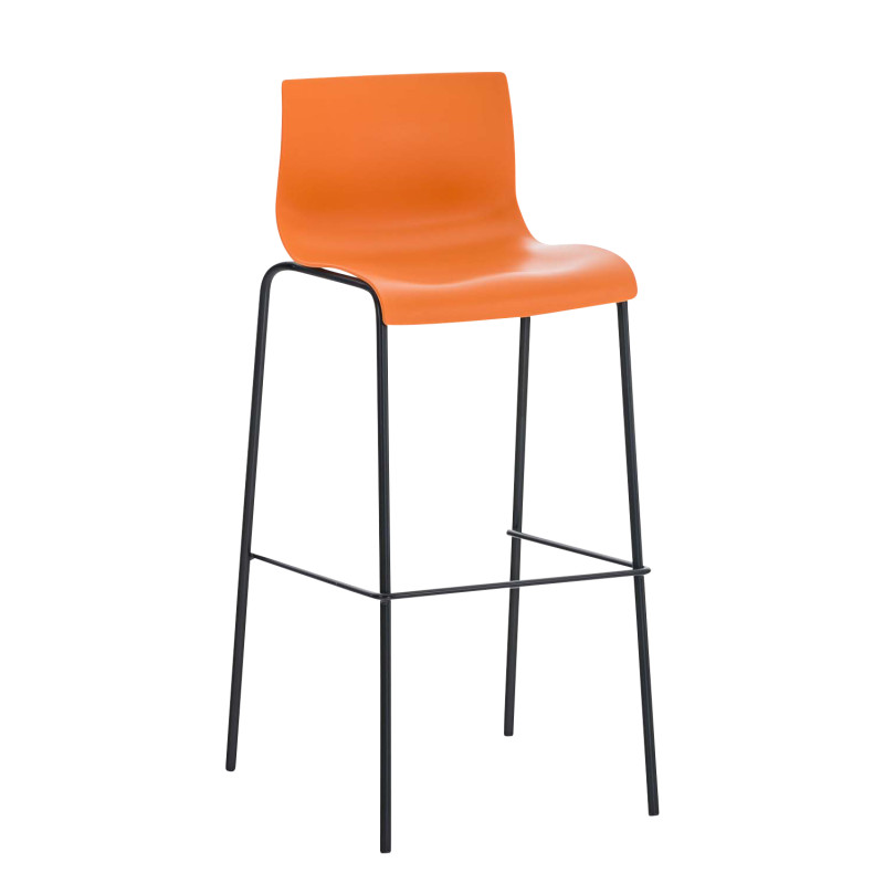 Tabouret de bar Hoover avec structure à 4 pieds, orange