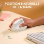 Souris ergonomique - Sans fil - Logitech - Lift - Pour Mac - Blanc