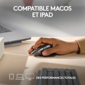 Souris ergonomique - Sans fil - Logitech - MX Master 3S - Mac - Gris sidéral