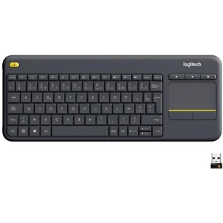 Clavier TV - Sans fil - Logitech - K400 Plus - Pavé tactile - AZERTY - Noir