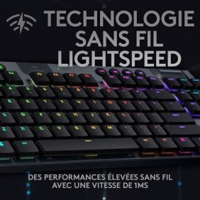 Clavier gamer - Sans fil - Logitech G - G915 TKL - Lightspeed -Mécanique - AZERTY - Noir