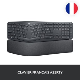 Clavier ergonomique - Sans fil - LOGITECH - K860 ERGO - Position de clavier en deux parties - AZERTY - Noir