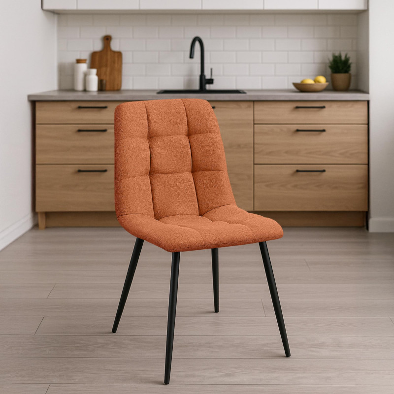 Lot de 2 chaises de salle à manger Tilde en tissu orange