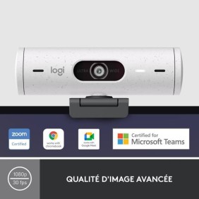 Webcam - Full HD 1080p - Logitech - Brio 500 - Avec exposition auto - Blanc