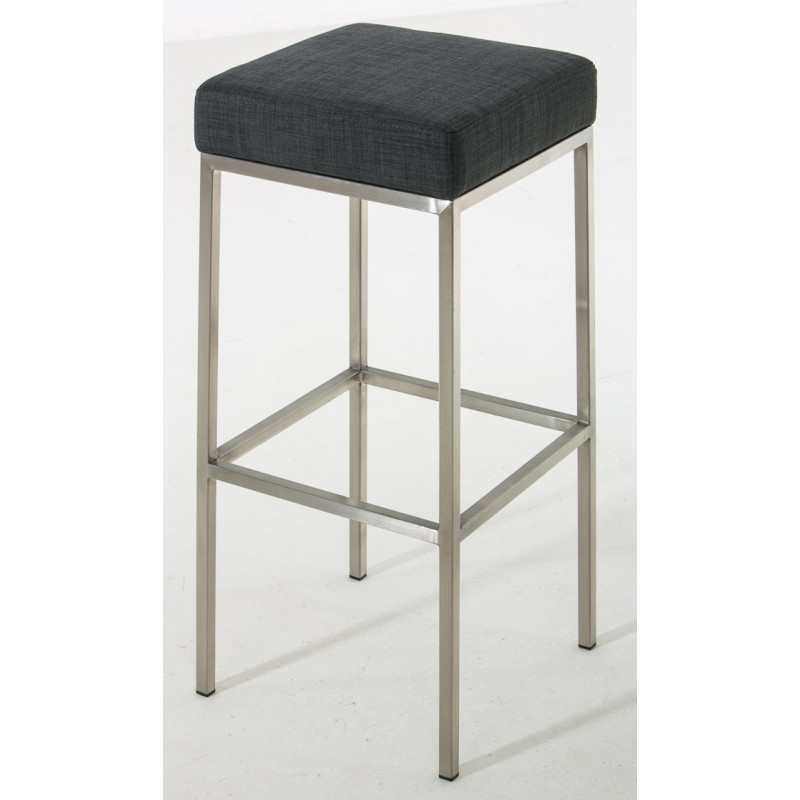 Lot de 2 tabourets de bar Montréal 85 tissu acier inoxydable gris foncé