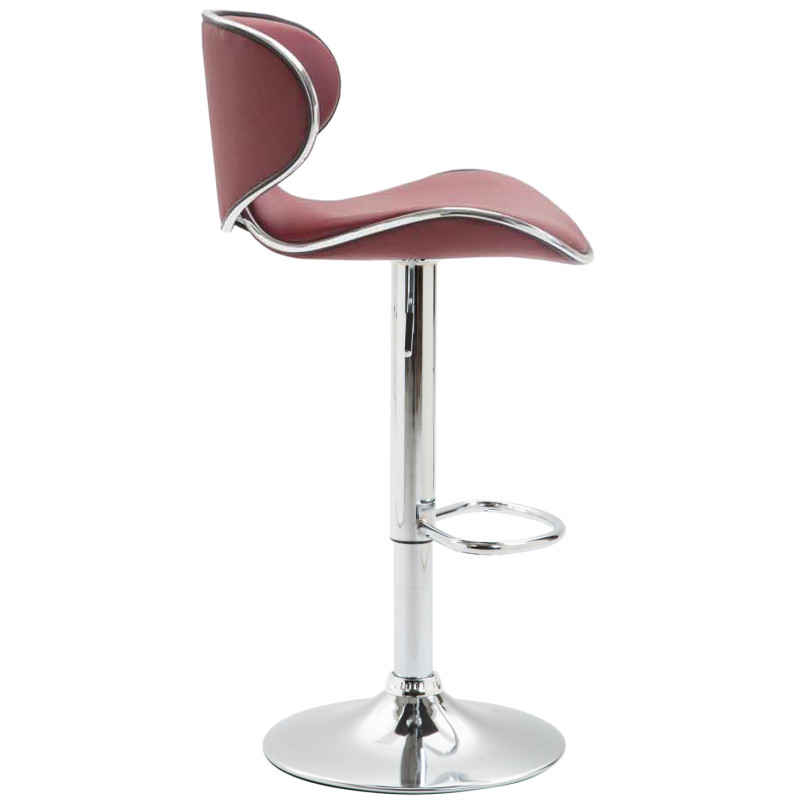 Tabouret de bar Las Vegas V2 chromé rouge bordeaux