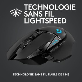 Souris gamer sans fil - LOGITECH G - G502 Lightspeed - Noir