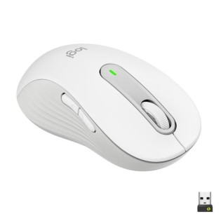 Souris - Sans fil - Logitech - Signature M650 - Gaucher, Grande taille, Silencieuse, Boutons programmables - Blanc