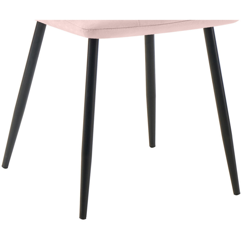 Lot de 4 chaises de salle à manger Tilde en velours rose