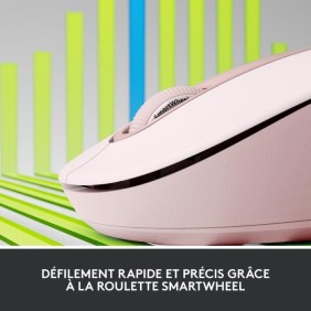 Souris - Sans fil - Logitech - Signature M650 - Silencieuse, Bluetooth, Boutons programmables - Rose