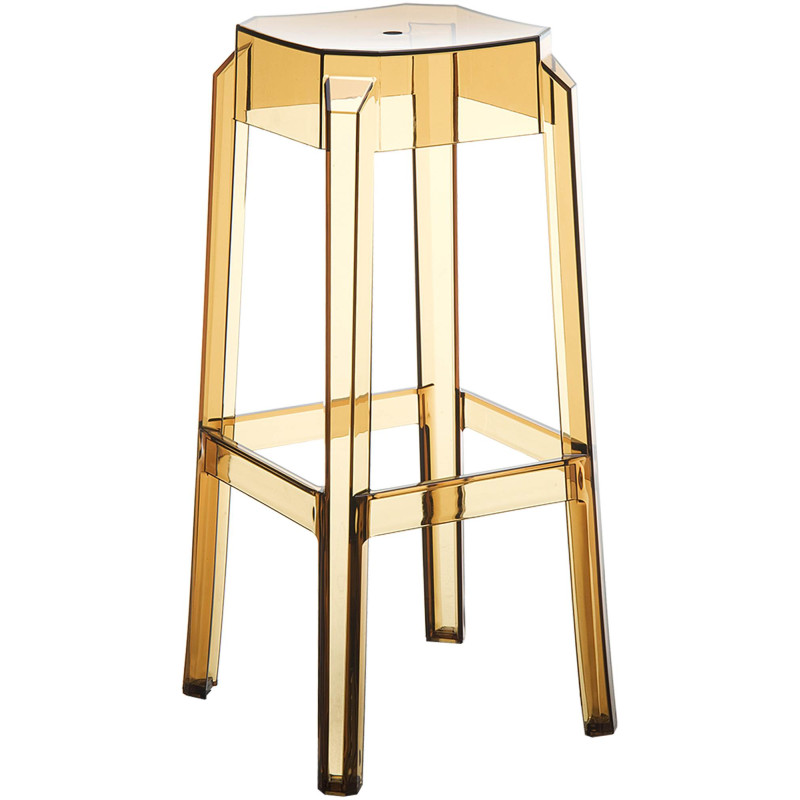 Tabouret de bar Fox, ambre transparent