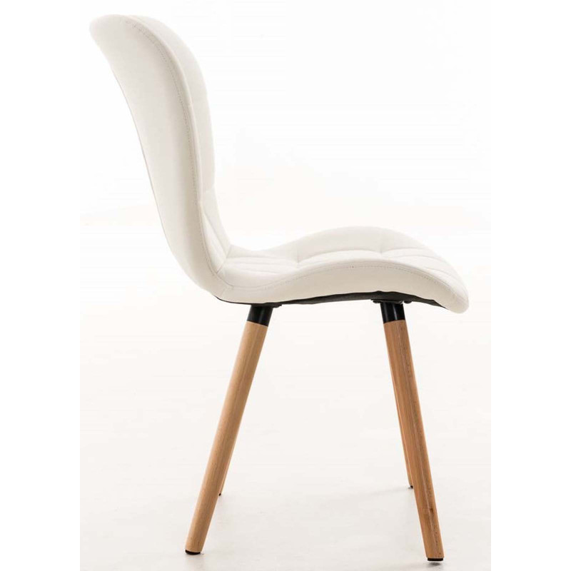 Lot de 4 chaises de salle à manger Elda similicuir blanc