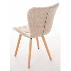 Lot de 4 chaises Elda en tissu natura crème