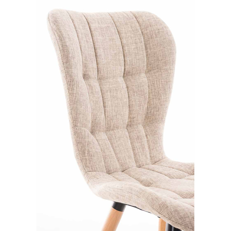 Ensemble de 4 chaises Elda, tissu crème naturel