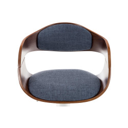 Tabouret de bar en tissu Kingston C noyer/bleu