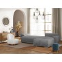 Canapé d'angle convertible CABELLO en tissu gris - LOUNGITUDE - Angle Droit - Occasionnel - 140 x 210 cm