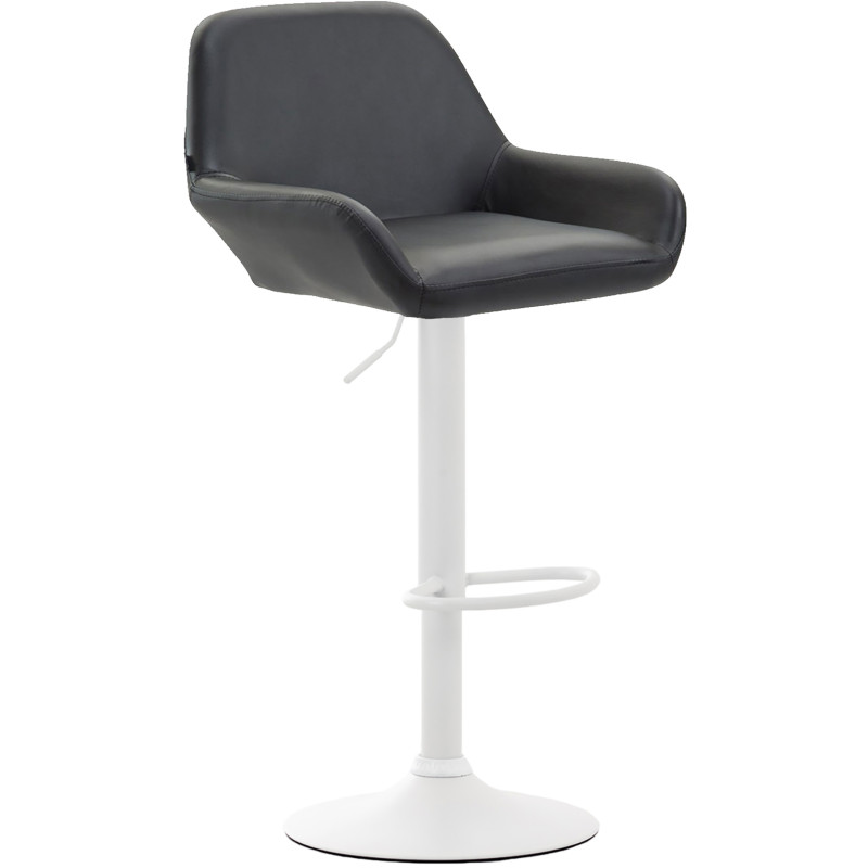 Tabouret de bar Braga simili cuir blanc noir