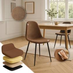 Ensemble de 4 chaises de salle à manger Napier, similicuir marron