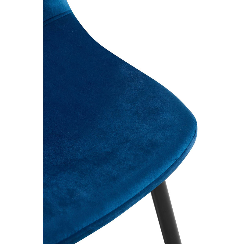 Ensemble de 4 chaises de salle à manger en velours Napier bleu