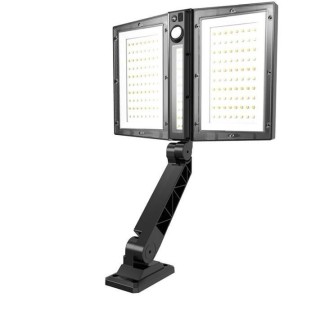 Spot solaire - LUMISKY - CLIPPER BLACK - 37 cm - 2 tetes noir - Détecteur de mouvement orientable - LED blanc