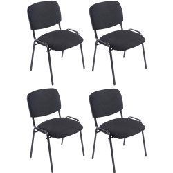 Lot de 4 chaises XL Ken tissu noir
