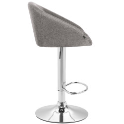 Lot de 2 tabourets de bar Miami V2 tissu chromé gris clair