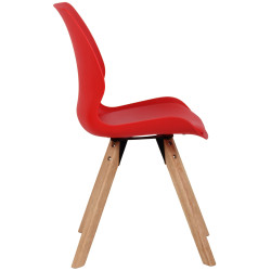 Chaise Luna, en plastique, rouge