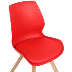 Chaise Luna, en plastique, rouge