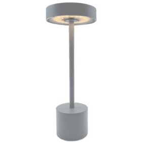 Lampe de table sans fil - LUMISKY - ROBY GREY - H30 cm - Touch en aluminium - Gris clair - LED