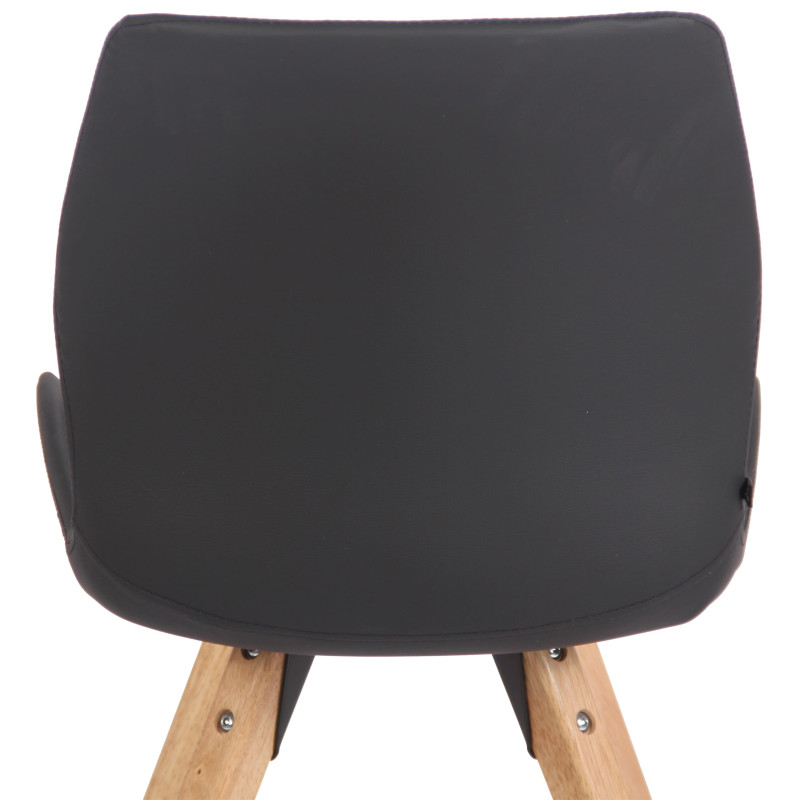 Fauteuil Luna, similicuir, noir