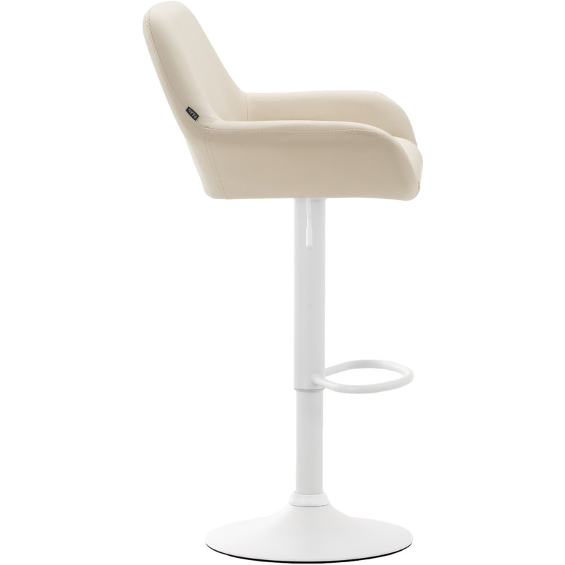 Tabouret de bar Braga simili cuir blanc crème