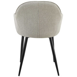 Lot de 2 chaises de salle à manger en tissu Boise gris