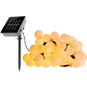 Guirlande lumineuse solaire Billy - LUMI JARDIN - 60 LED - 6,9 cm - Blanc chaud