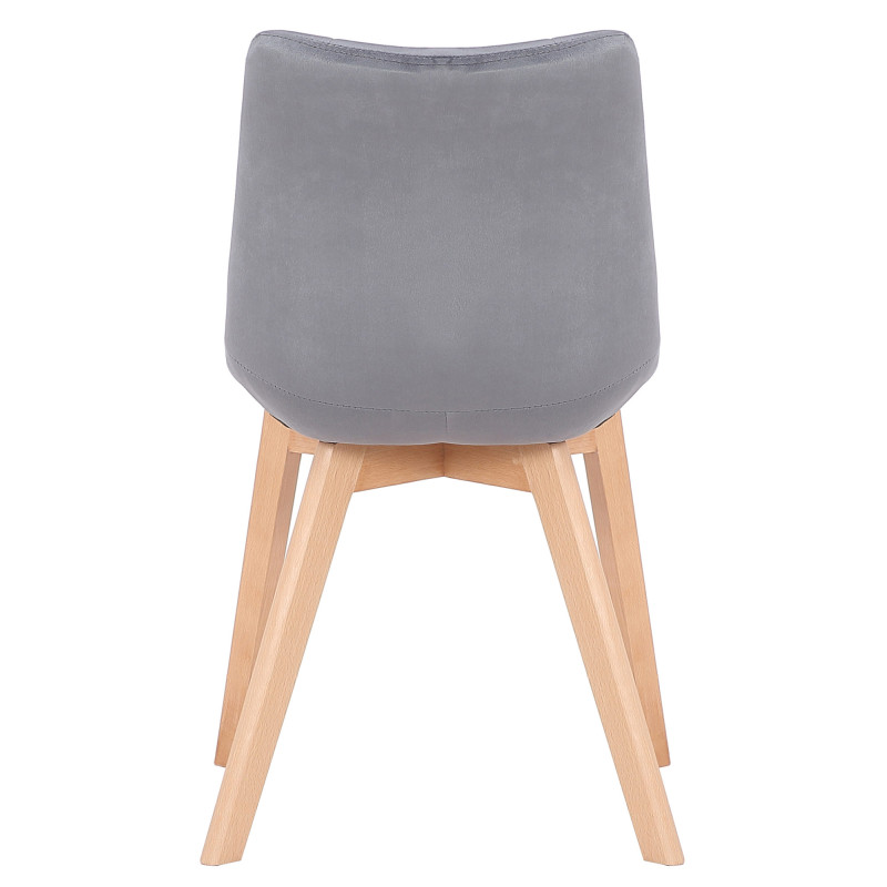 Lot de 2 chaises de salle à manger Passaic en velours gris