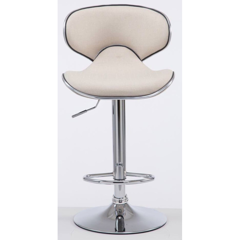 Lot de 2 tabourets de bar Las Vegas V2 tissu chromé crème