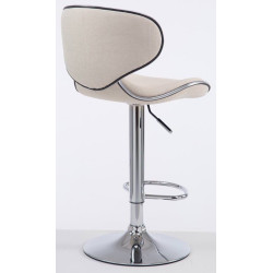 Lot de 2 tabourets de bar Las Vegas V2 tissu chromé crème