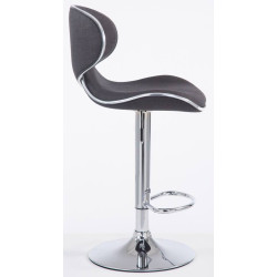 Lot de 2 tabourets de bar Las Vegas V2 tissu chromé gris foncé
