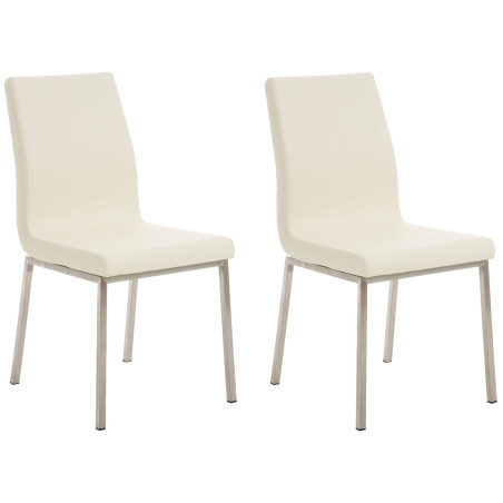 Ensemble de 2 chaises de salle à manger Colmar crème