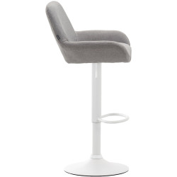 Tabouret de bar Braga tissu blanc gris