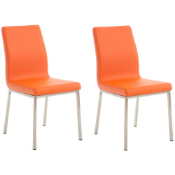 Lot de 2 chaises de salle à manger Colmar orange